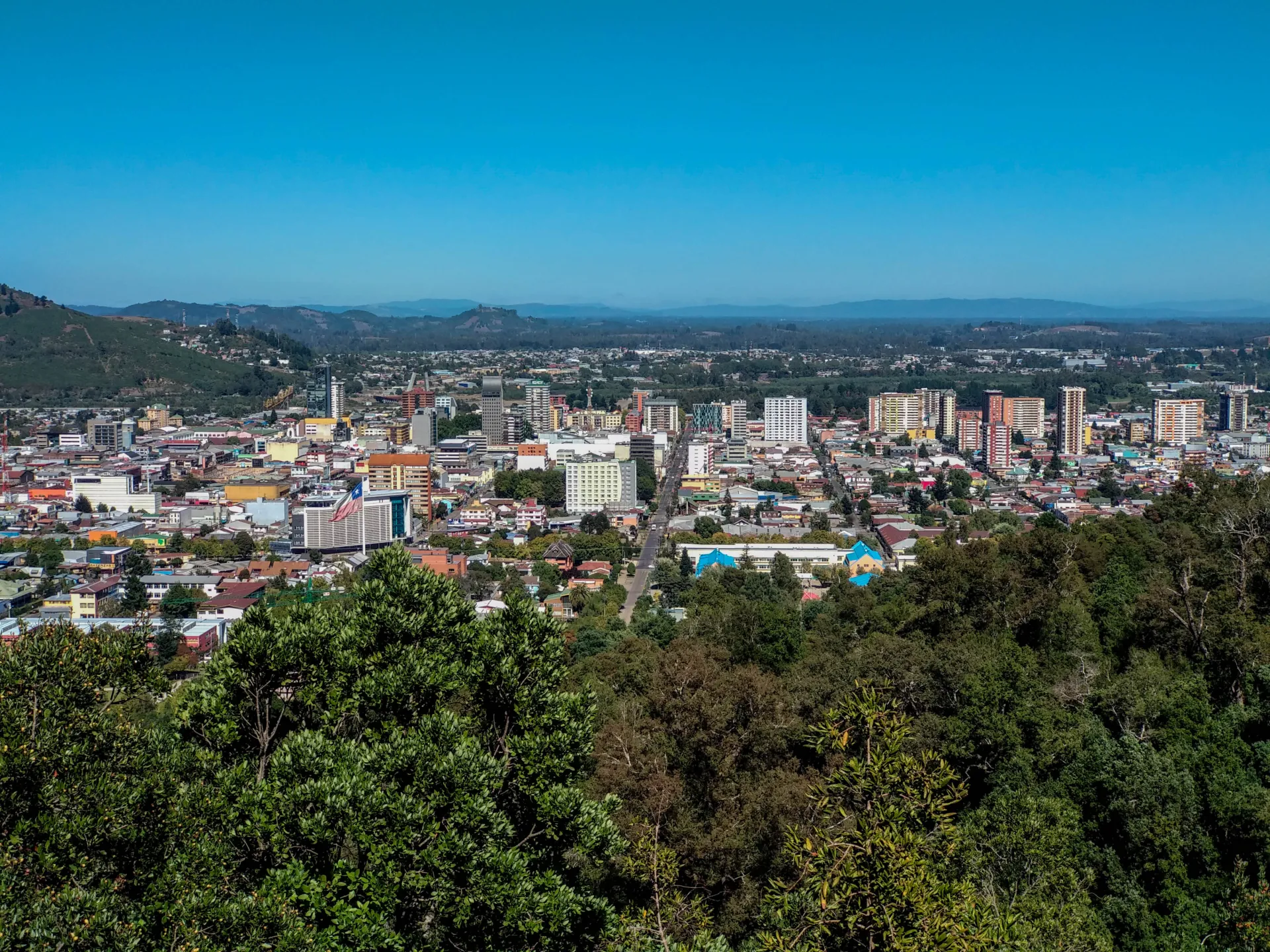Vista de Temuco desde el cerro Ñielol